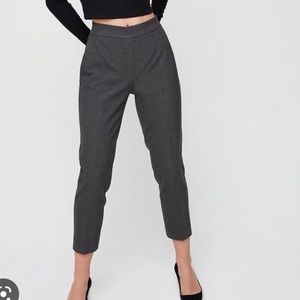 Aritzia Babaton Conan Gray Crop Straight Pants Trousers